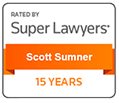 Rated By Super Lawyers | Scott Sumner | 15 Years