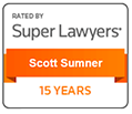 Rated By Super Lawyers | Scott Sumner | 15 Years